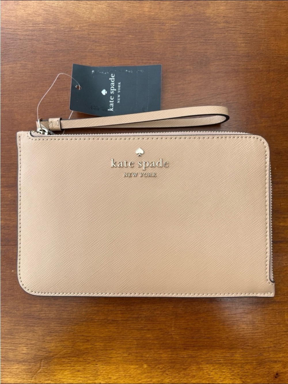 NWT Kate Spade New York brown wristlet